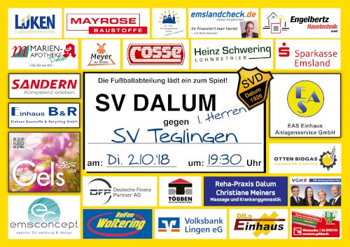 DIENSTAG ist HEIMSPIELTAG