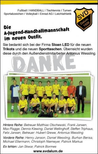 Die A-Jugend-Handballmannschaft im neuen Outfit.