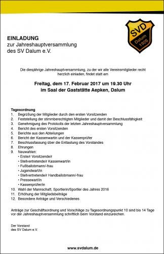 Jahreshauptversammlung 2017