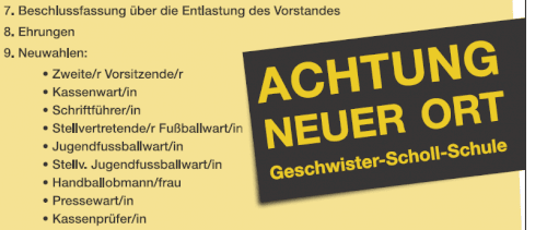 NEUER ORT Jahreshauptversammlung des SV Dalum e.V.