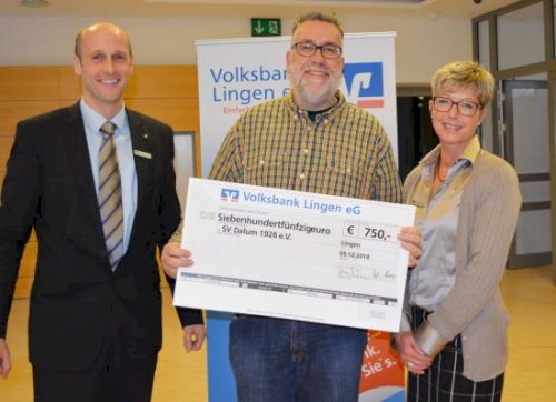 Volksbank spendet 750 Euro